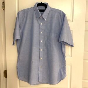 John Weitz short sleeve button down shirt; 16 1/2 light blue; great condition